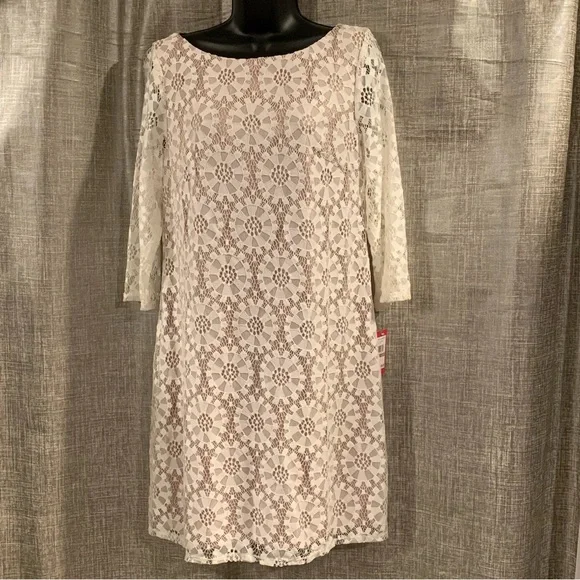 vince camuto lace midi dress Vince Camuto Cream Lace Midi Dress S (4-6)